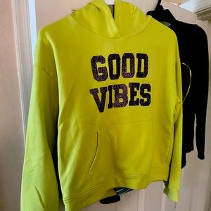 Old green hooded jacket size 16 girls